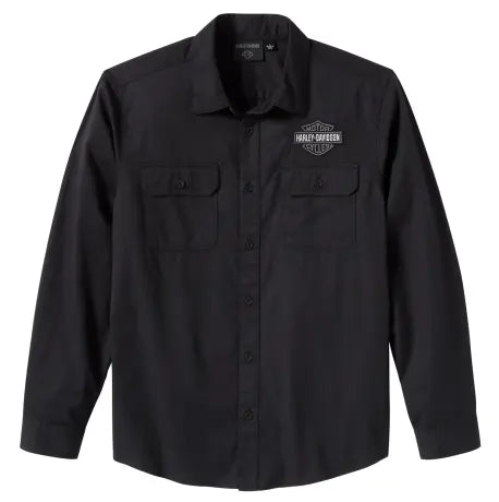 Camicia Harley-Davidson Bar & Shield Solid manica lunga nera Codice articolo: 96511-25VM