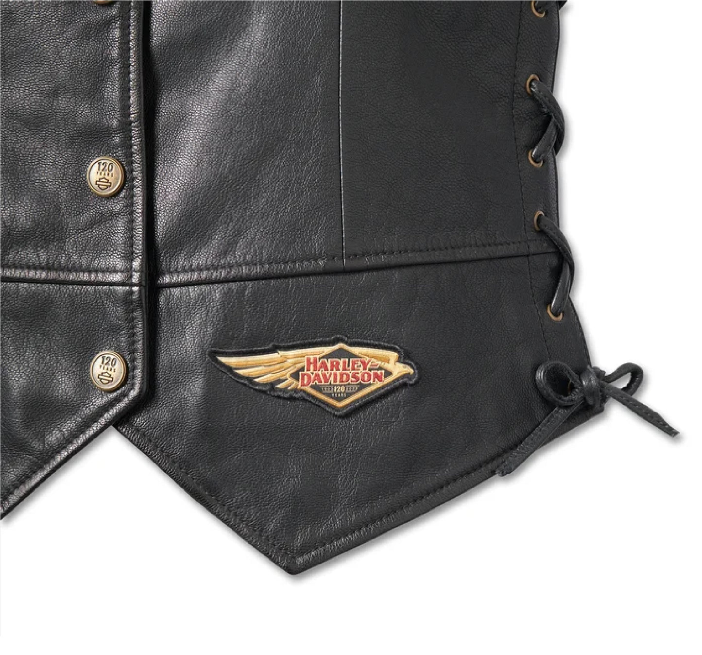 Gilet in pelle Laced Side 120° Anniversario , donna