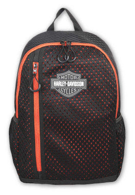 Harley-Davidson® Rumble Bar & Shield Logo Backpack, Polyester w/ Mesh - Black