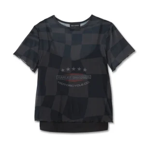 Women's Road Racer Mesh Short Sleeve Tee, Black