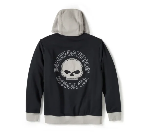 Felpa con cappuccio Willie G Skull Colorblock Colorblock Zip Front da uomo