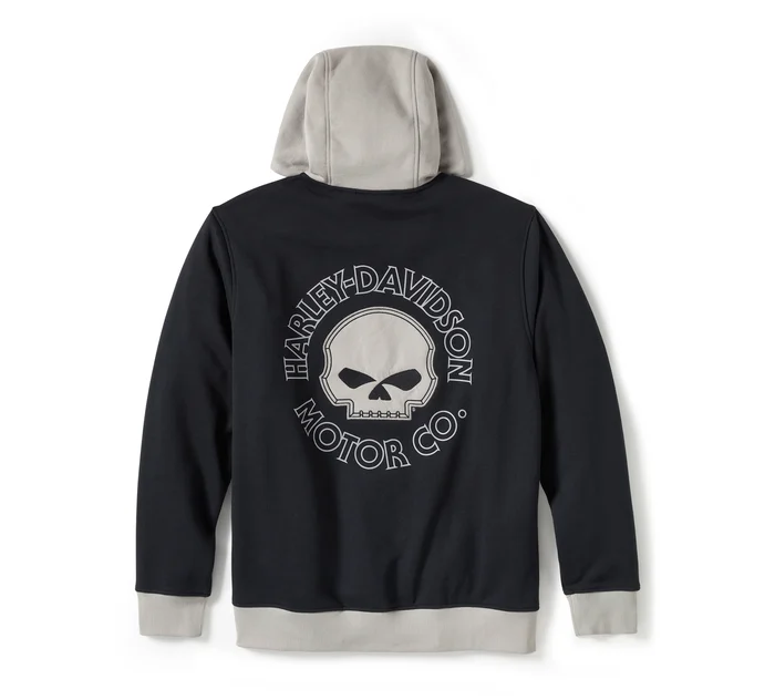 Felpa con cappuccio Willie G Skull Colorblock Colorblock Zip Front da uomo - immagine 2