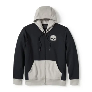 Felpa con cappuccio Willie G Skull Colorblock Colorblock Zip Front da uomo
