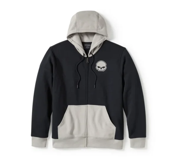 Felpa con cappuccio Willie G Skull Colorblock Colorblock Zip Front da uomo