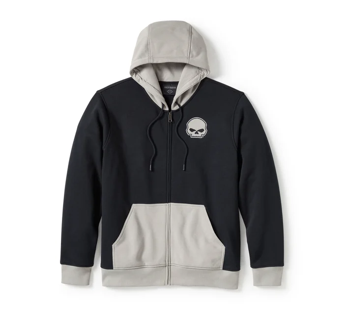 Felpa con cappuccio Willie G Skull Colorblock Colorblock Zip Front da uomo - immagine 1