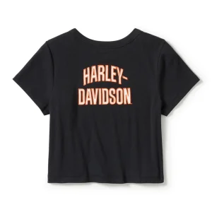 T-shirt Harley-Davidson® Babydoll Essential Arched Font T-Shirt - Harley Black - immagine 2