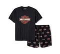 Completo pigiama con pantaloncini e stampa Bar & Shield