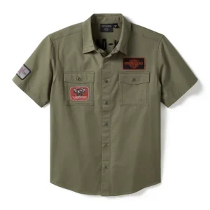 Camicia Mechanics in tinta unita V-Twin Equipped