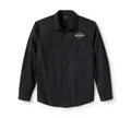 Camicia in tinta unit Bar & Shield a maniche lunghe - Harley Black. 96511-25vm