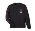 Willie G #1 Skull Sketch Maglietta A Maniche Lunghe - True Black