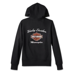 Women's Special Bar & Shield Zip Front Hoodie - Black Beauty - immagine 3
