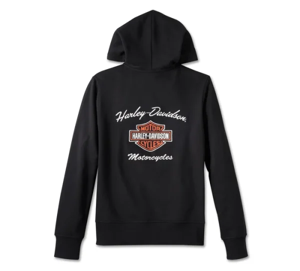 Women's Special Bar & Shield Zip Front Hoodie - Black Beauty