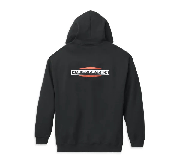 Felpa con cappuccio frontale con zip con logo da uomo