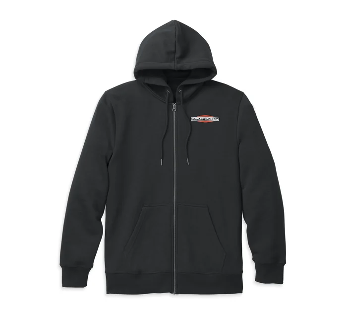 Felpa con cappuccio frontale con zip con logo da uomo - immagine 1