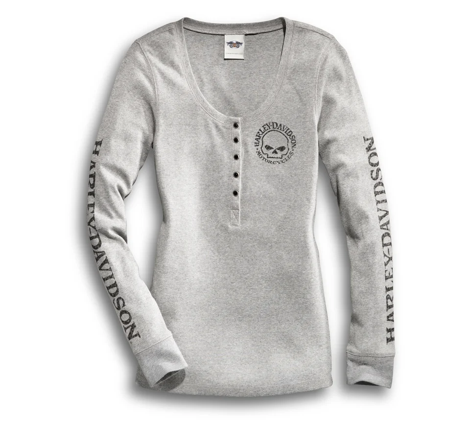 Maglia Henley a maniche lunghe con bottoncini sul davanti - immagine 1