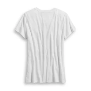 Women's Retro #1 Short Sleeve Scoop Neck Tee, White - immagine 2