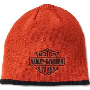 Harley-Davidson® Men's Bar & Shield Logo Knit Beanie Cap - Orange