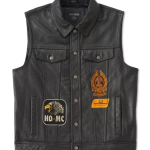 Gilet in pelle Harley Davison Fuel to Flames -  97031-24VM