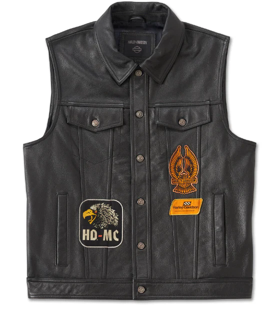 Gilet in pelle Harley Davison Fuel to Flames -  97031-24VM