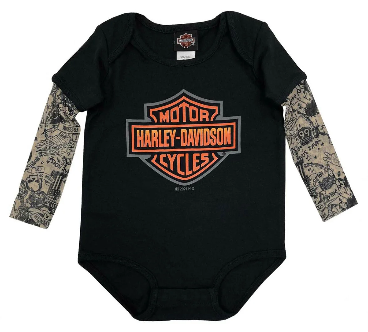 Body Bimbo/a Mesh Tattoo Harley Davidson - immagine 1