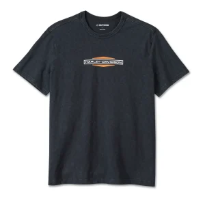 Maglietta Stacked Bar & Shield Slub da uomo - Harley Black
