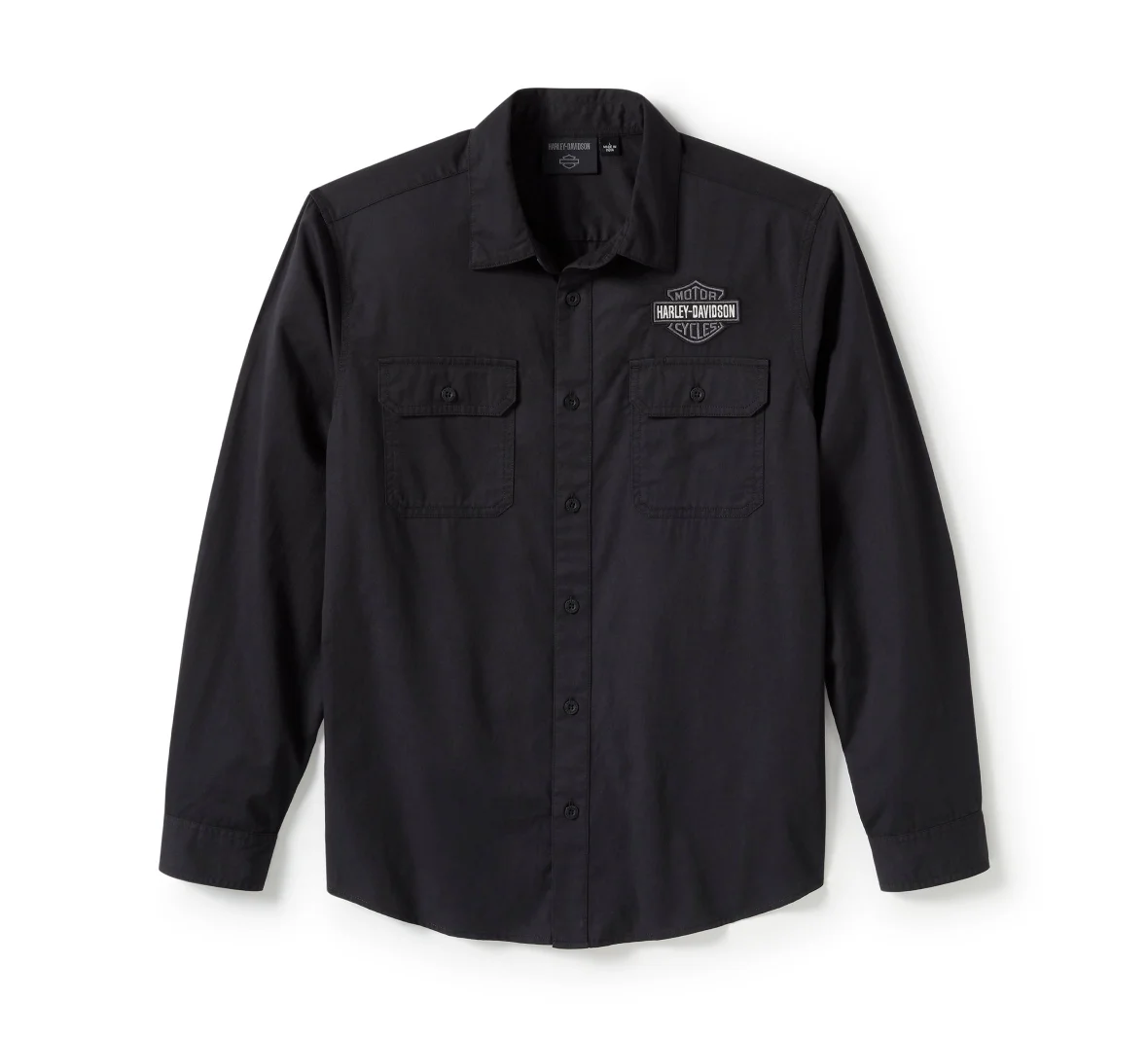 Camicia Harley-Davidson Bar & Shield Solid manica lunga nera - immagine 1