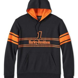 Harley-Davidson® Men's #1 Racing Pullover Hoodie - Black/Orange