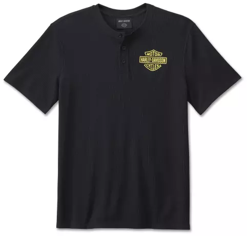 Harley-Davidson Henley Maglietta Bar & Shield Racing nero