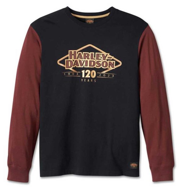 Harley-Davidson® Men's 120th Anniversary Colorblocked Long Sleeve Tee
