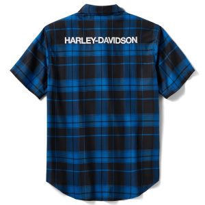Camicia Harley-Davidson® TECH Coolmax® Blu-Nero - immagine 2