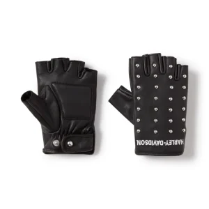 H-D Studded Leather Fingerless Riding Gloves