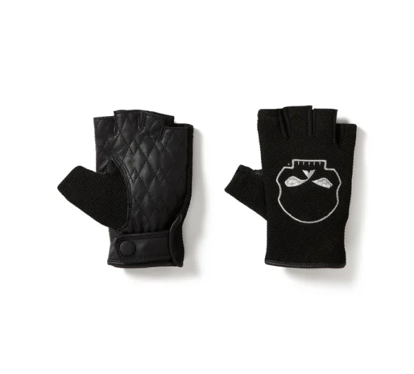 Guanti da moto fingerless in tessuto a rete Willie G Skull Graphic