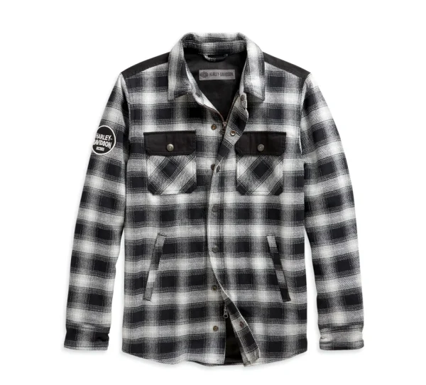Harley-Davidson® Biker Shirt Jacket Arterial plaid black/white