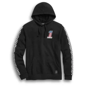 Felpa con Cappuccio Pullover a Scacchi