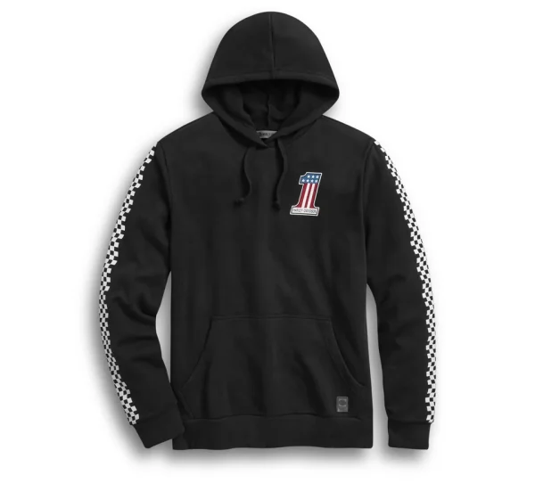 Felpa con Cappuccio Pullover a Scacchi