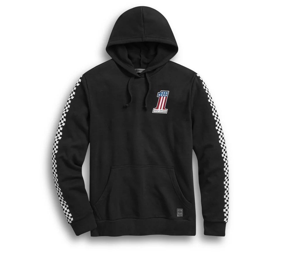 Felpa con Cappuccio Pullover a Scacchi - immagine 1