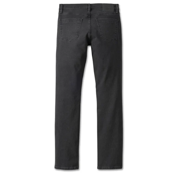 Harley-Davidson Men's Tapered Slimmer Fit Jeans, Washed Black Denim Pants