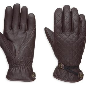 Guanti in pelle marrone da donna