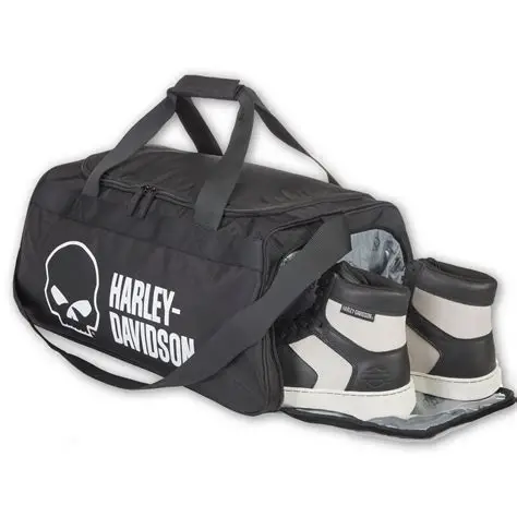 Borsa da viaggio Harley-Davidson® Willie G Skull Logo con tasca laterale per scarpe - Nera