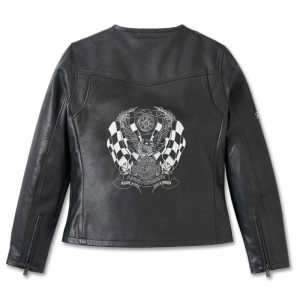 Harley-Davidson® Women's 120th Anniversary Cafe Racer Leather Jacket - immagine 2