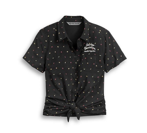 Camicia da donna con stampa integrale da annodare