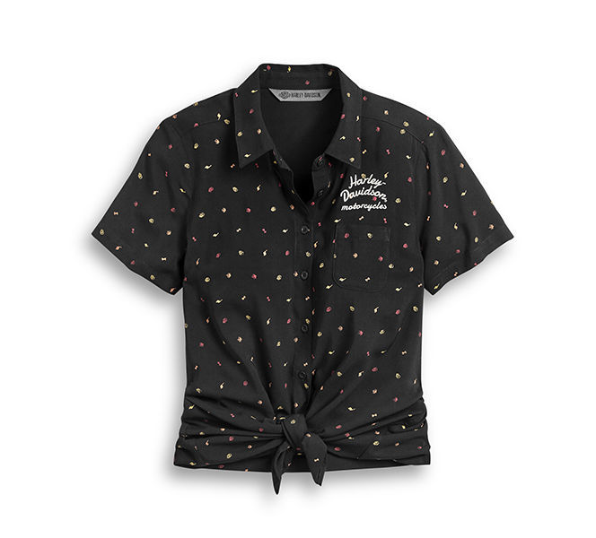 Camicia da donna con stampa integrale da annodare - immagine 1