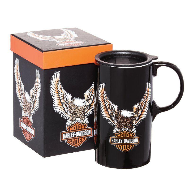 Harley-Davidson Travel Latte Mug, Bar & Shield Eagle Tall Boy, 21 oz. 3TBT4907 - immagine 1