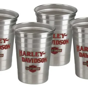 Harley-Davidson 14oz. Set di tazze per feste in acciaio inossidabile - Set di 4, argento HDX-98715
