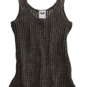 Harley-Davidson® Women's Metallic Open Knit Sweater Tank Top,
