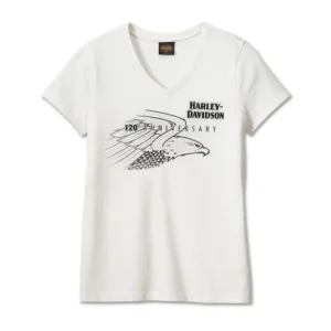 Maglietta Harley Davidson con scollo a "V" "United 120th Anniversary  - Cloud Dancer