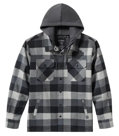 Giacca camicia con cappuccio Harley-Davidson® Traveller - Grigio Nero