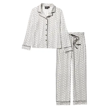 Pigiama da donna Harley-Davidson Set Bottone Frontale bianco sporco
