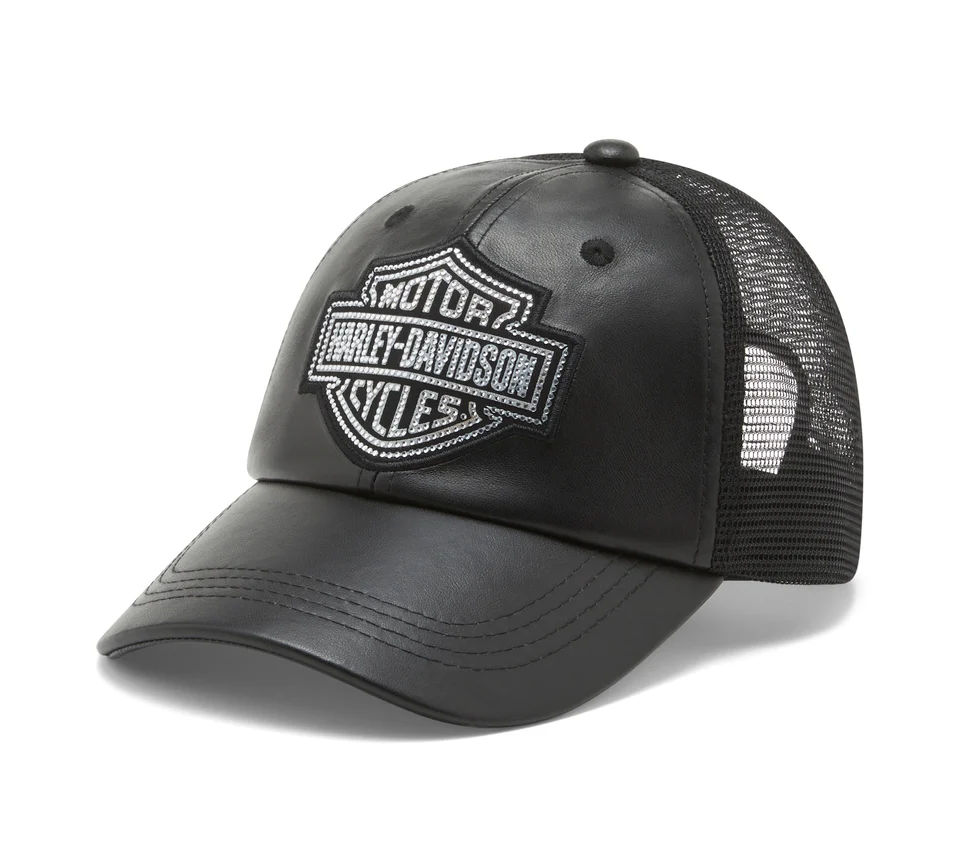 Cappellino Trucker in pelle Bling Bar & Shield - immagine 1