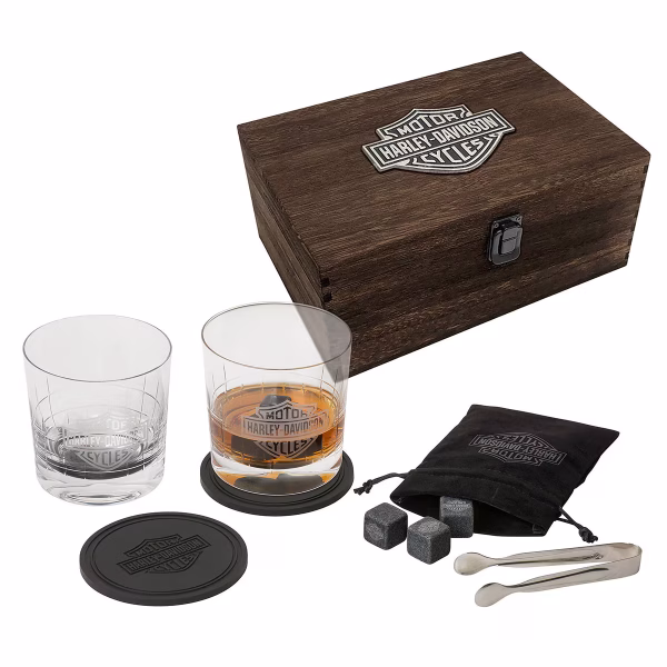 Set regalo in vetro da whisky H-D Premium - HDL-18806